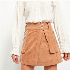 NWT Free People Carson Suede Utility Wrap Skirt